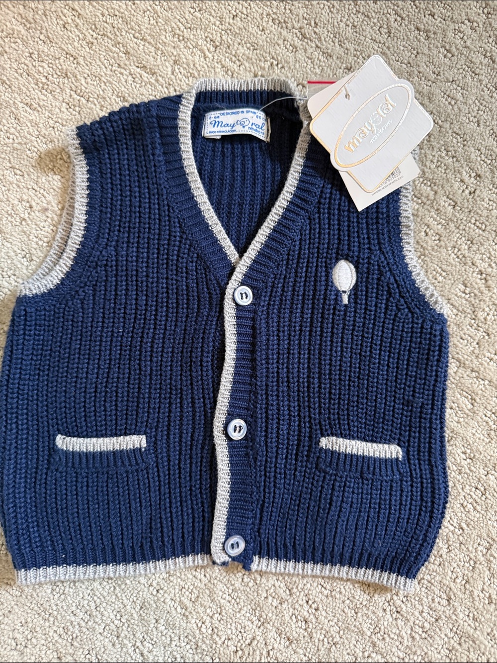 Mayoral Baby Boy Navy and Gray Sweater Vest
